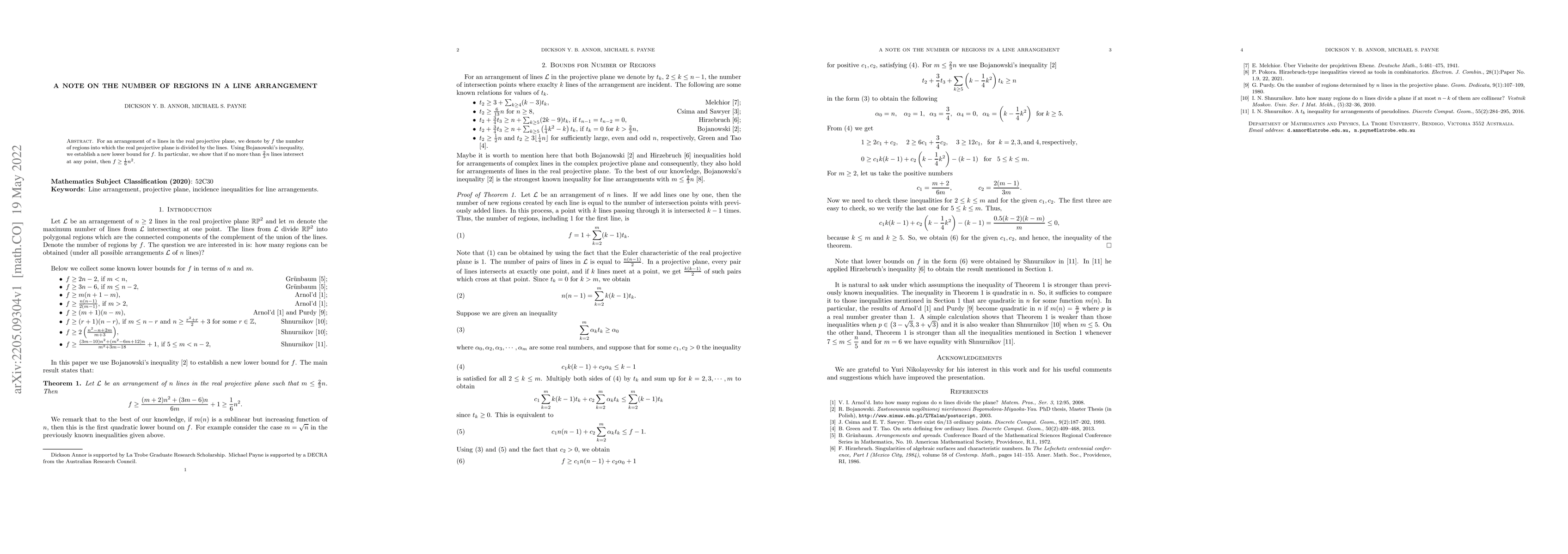 Thumbnail for A Note on the Number of Regions in a Line Arrangement