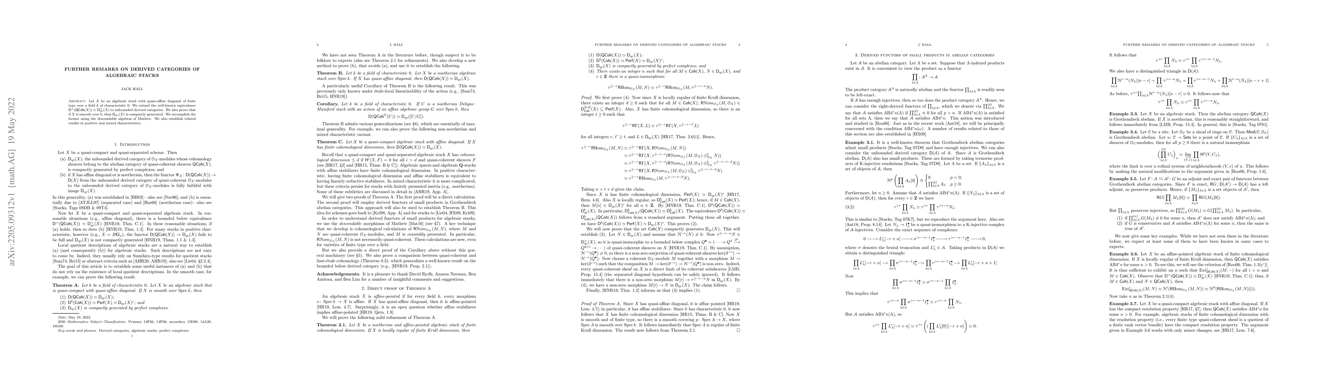 Thumbnail for Further remarks on derived categories of algebraic stacks