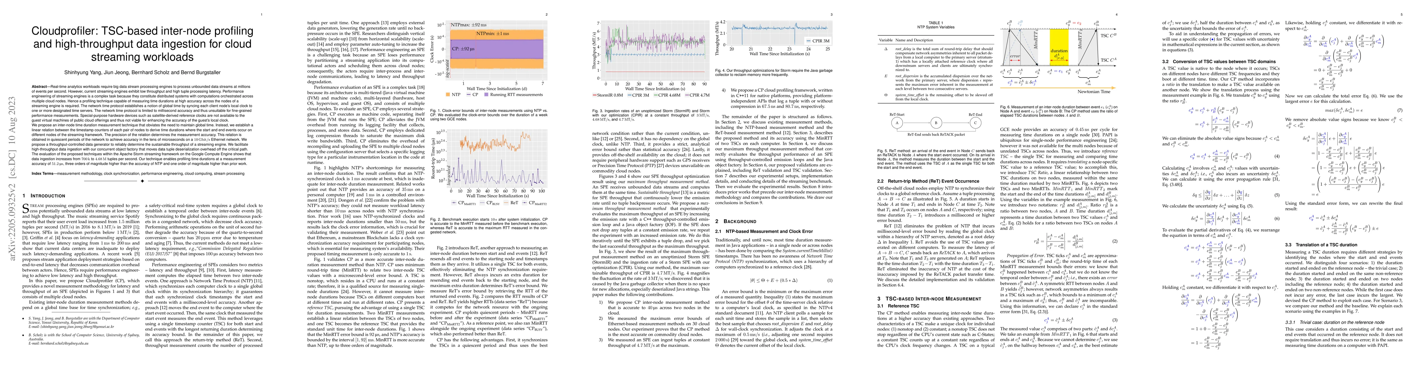 Thumbnail for Cloudprofiler: TSC-based inter-node profiling and high-throughput data
  ingestion for cloud streaming workloads