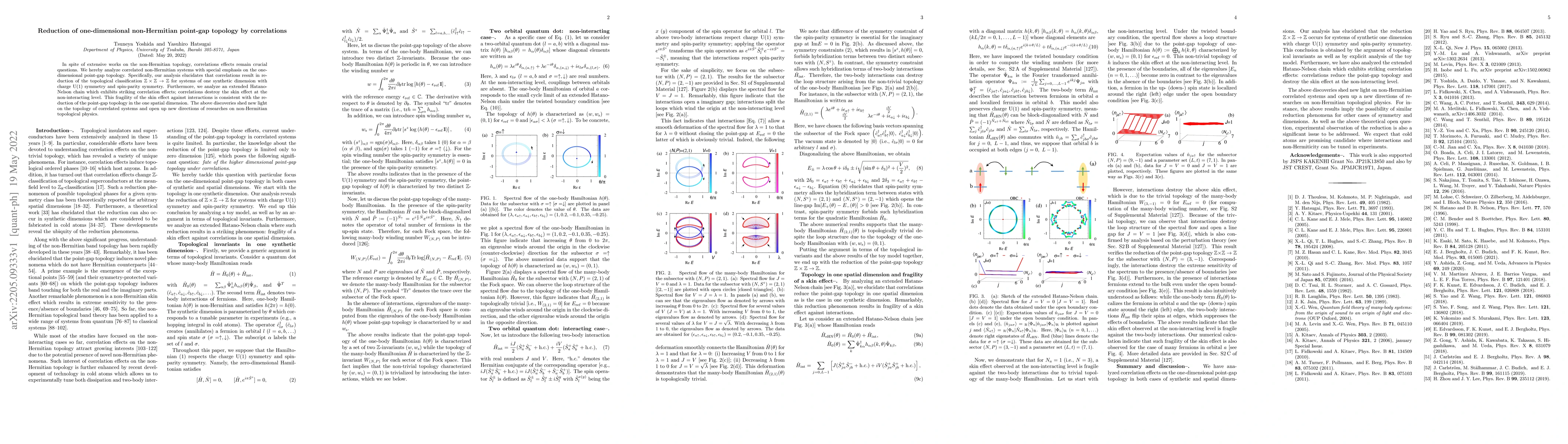 Thumbnail for Reduction of one-dimensional non-Hermitian point-gap topology by
  correlations