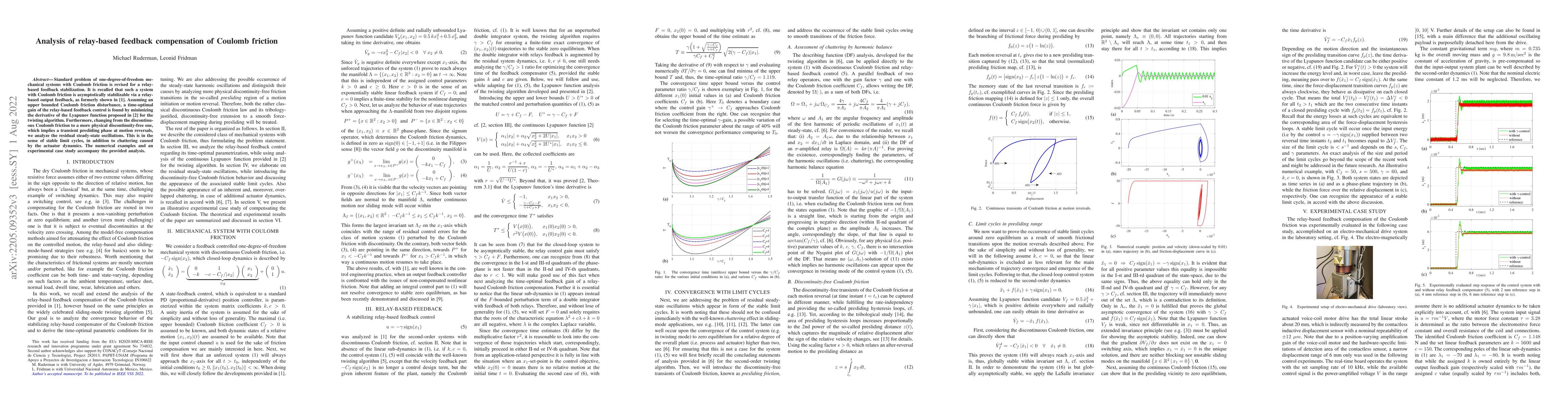 Thumbnail for Analysis of relay-based feedback compensation of Coulomb friction