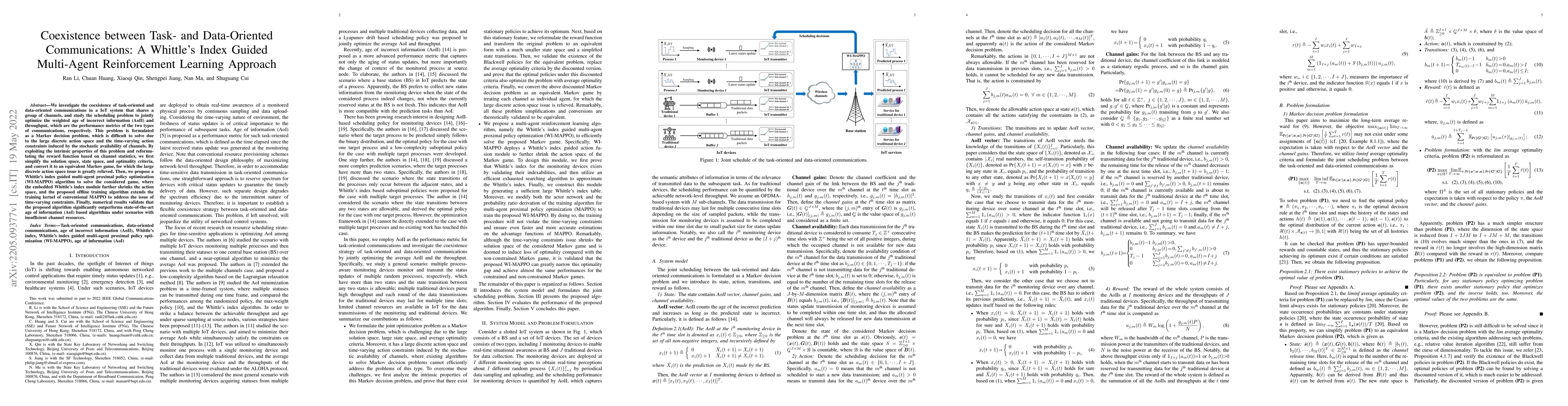 Thumbnail for Coexistence between Task- and Data-Oriented Communications: A Whittle's
  Index Guided Multi-Agent Reinforcement Learning Approach