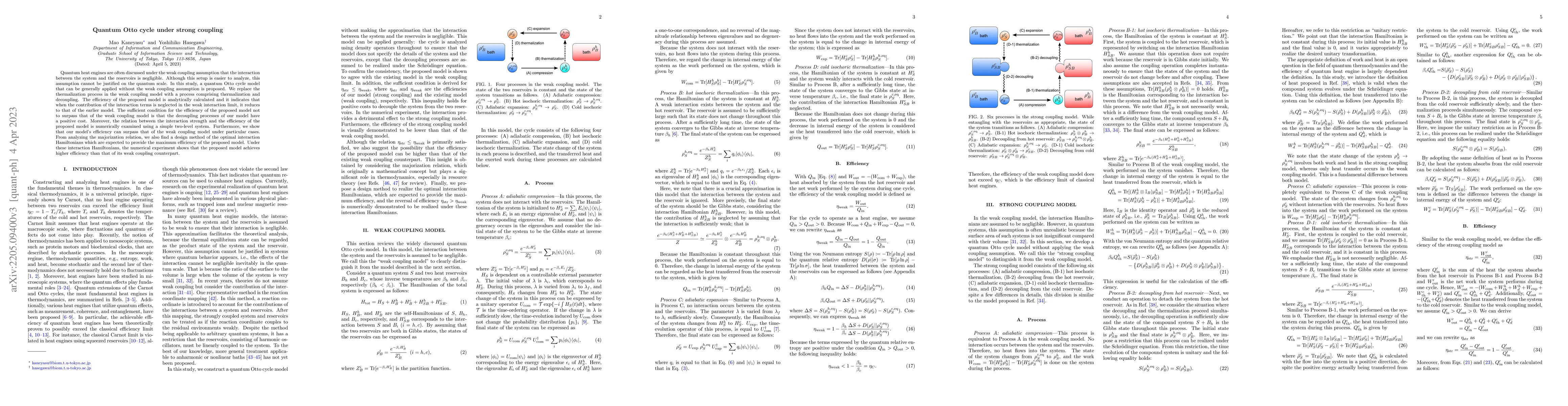 Thumbnail for Quantum Otto cycle under strong coupling