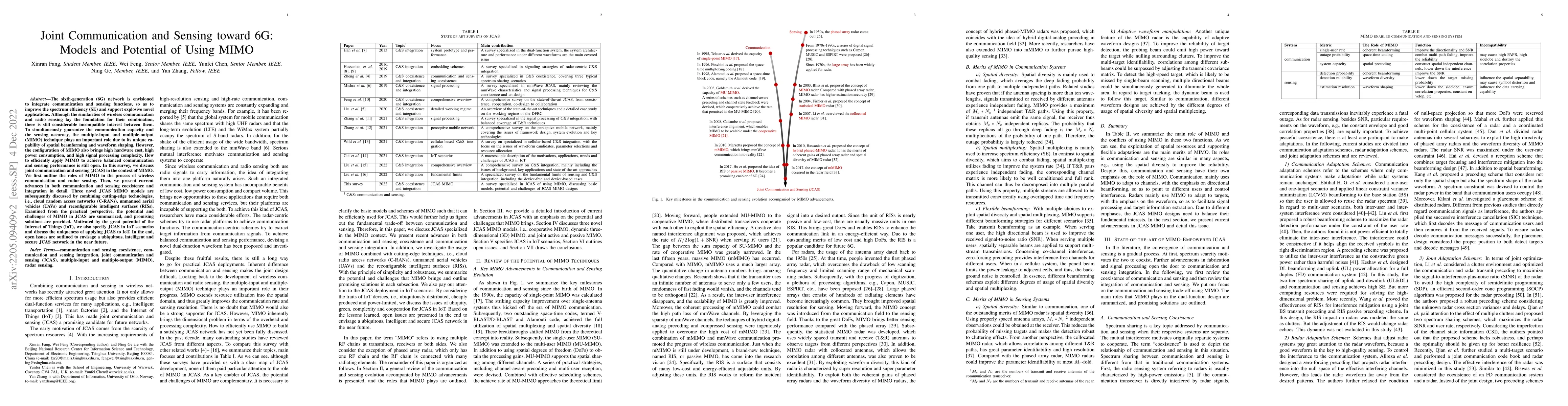Thumbnail for Joint Communication and Sensing: Models and Potential of Using MIMO