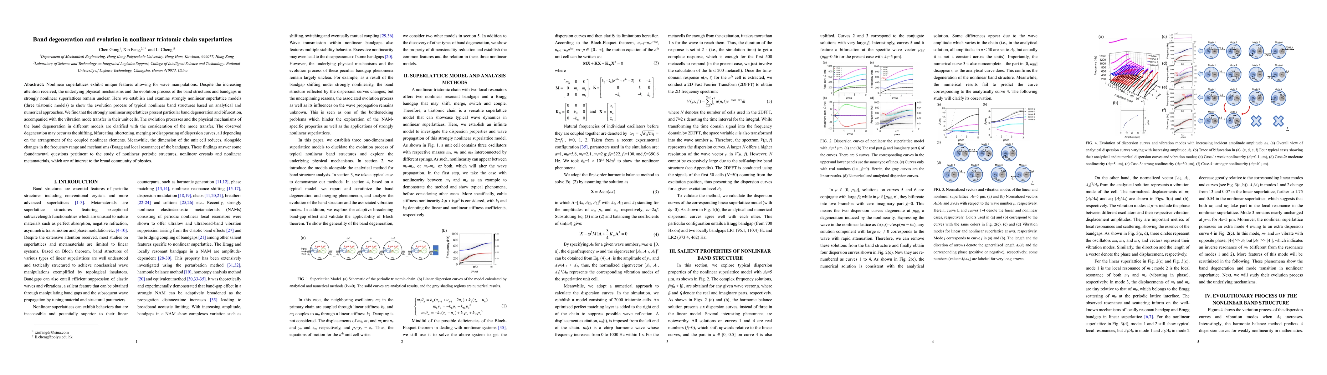 Thumbnail for Band degeneration and evolution in nonlinear triatomic chain
  superlattices