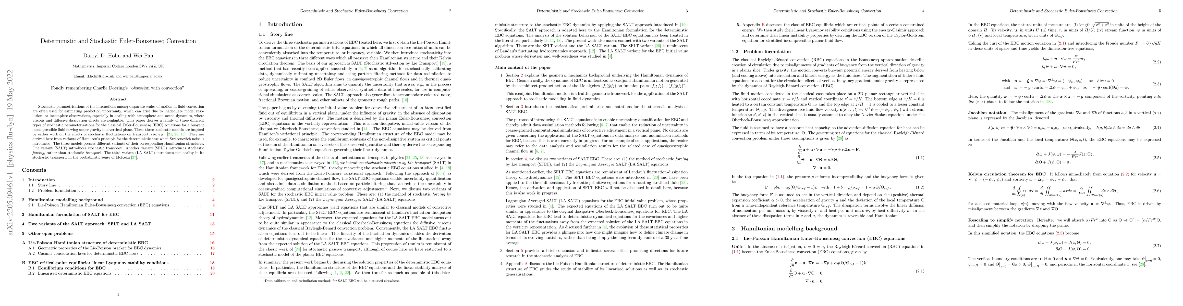 Thumbnail for Deterministic and Stochastic Euler-Boussinesq Convection