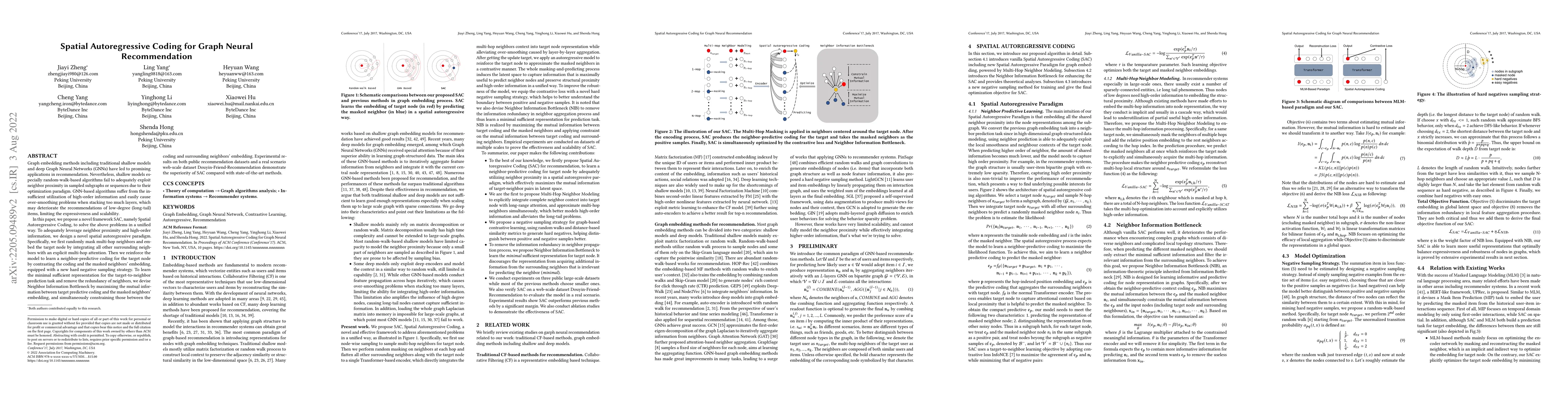 Thumbnail for Spatial Autoregressive Coding for Graph Neural Recommendation