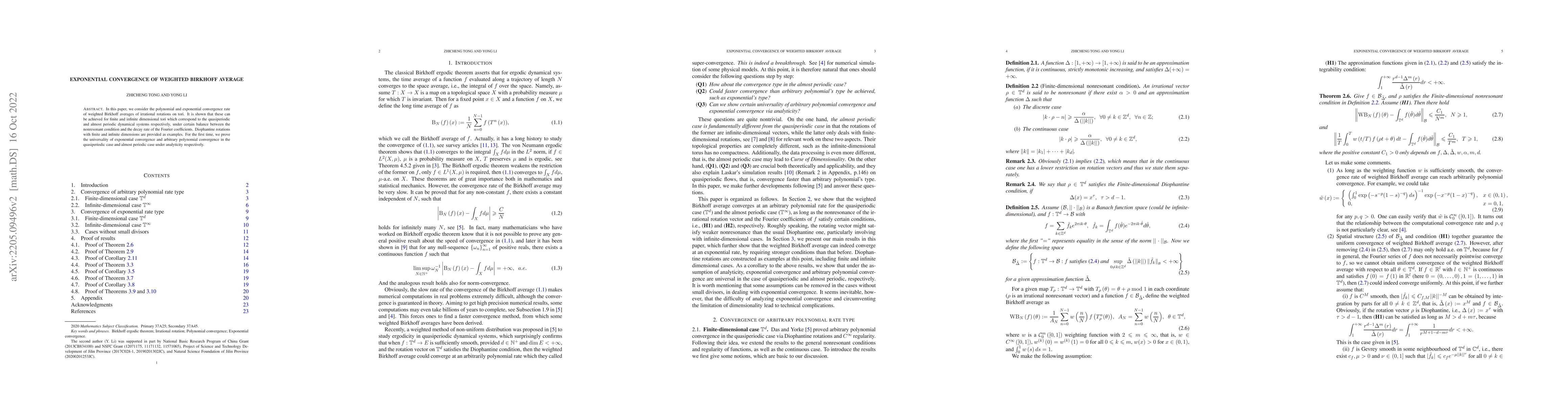 Thumbnail for Exponential convergence of weighted Birkhoff average