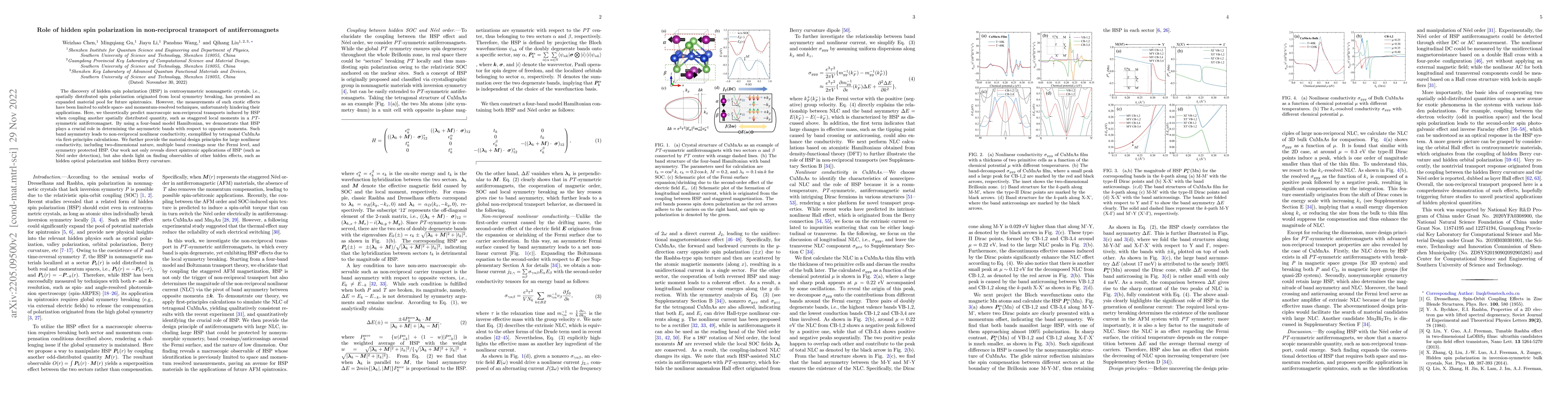 Thumbnail for Role of hidden spin polarization in non-reciprocal transport of
  antiferromagnets