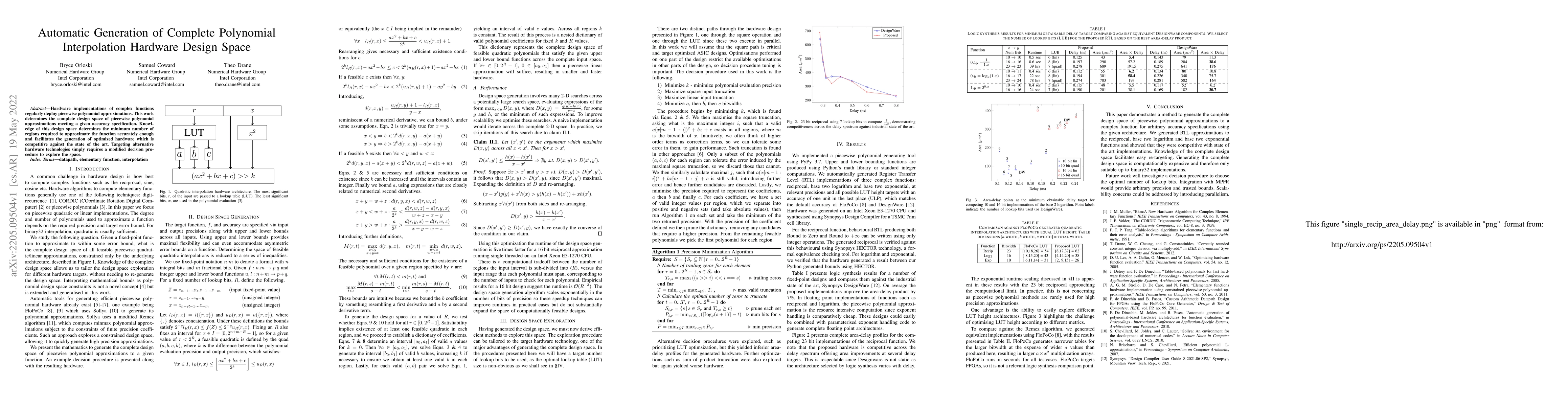 Thumbnail for Automatic Generation of Complete Polynomial Interpolation Hardware
  Design Space