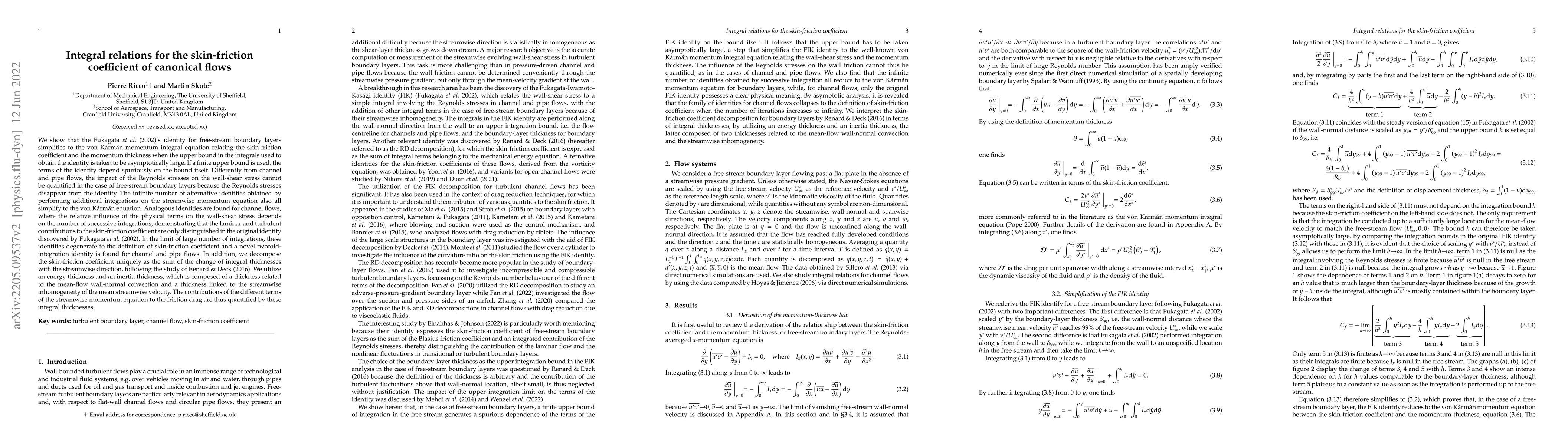 Thumbnail for Integral relations for the skin-friction coefficient of canonical flows