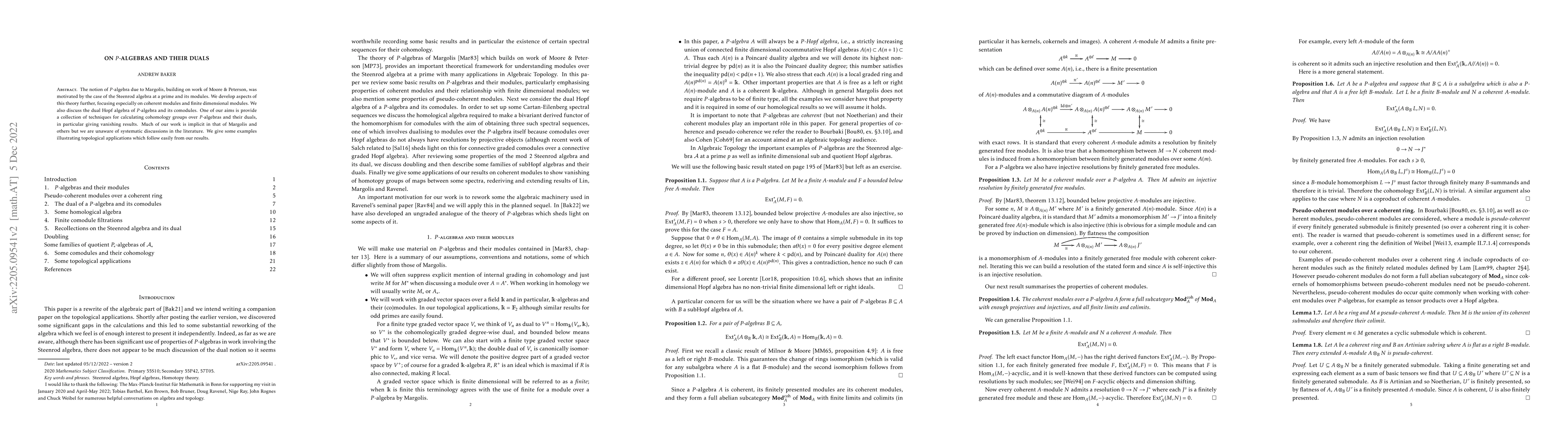 Thumbnail for On $P$-algebras and their duals