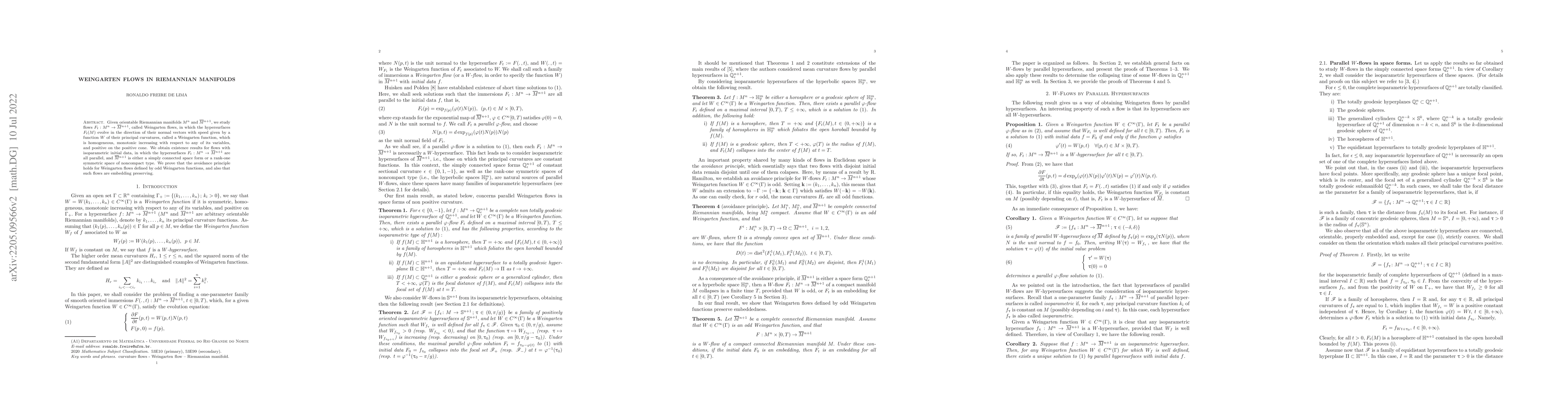 Thumbnail for Weingarten Flows in Riemannian Manifolds