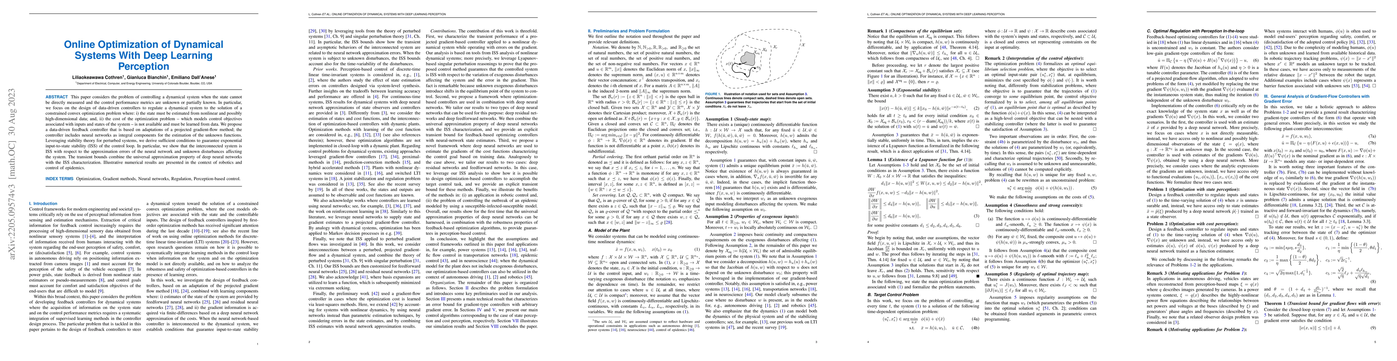 Thumbnail for Online Optimization of Dynamical Systems with Deep Learning Perception