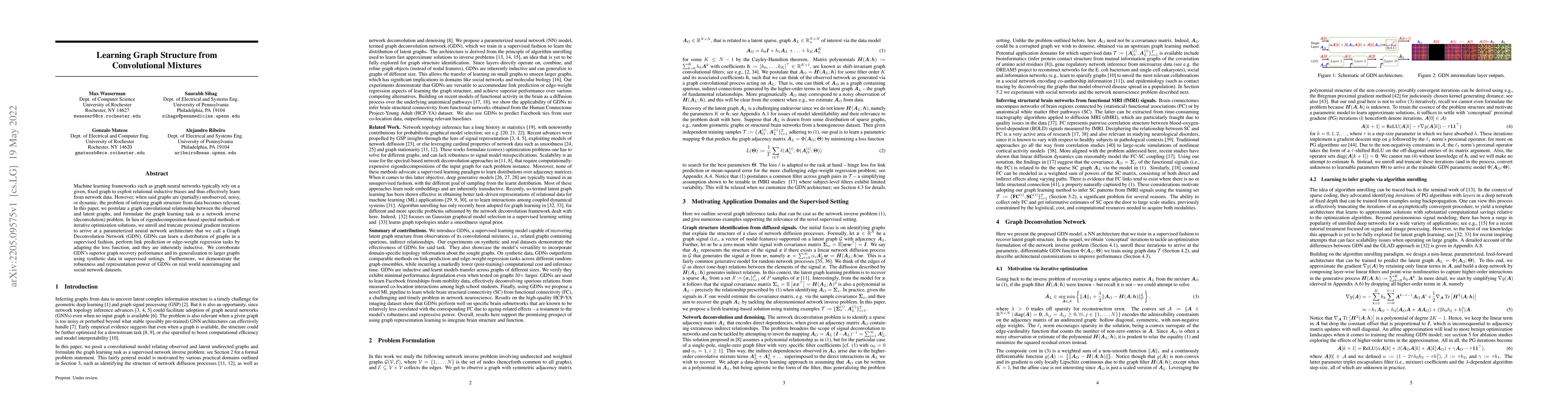 Thumbnail for Learning Graph Structure from Convolutional Mixtures