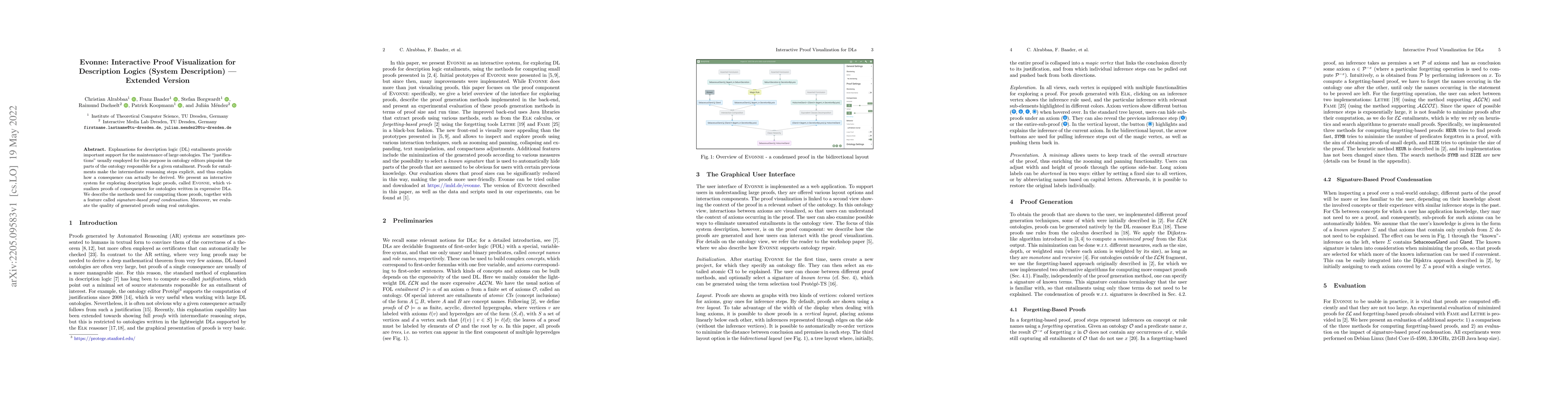 Thumbnail for Evonne: Interactive Proof Visualization for Description Logics (System
  Description) -- Extended Version