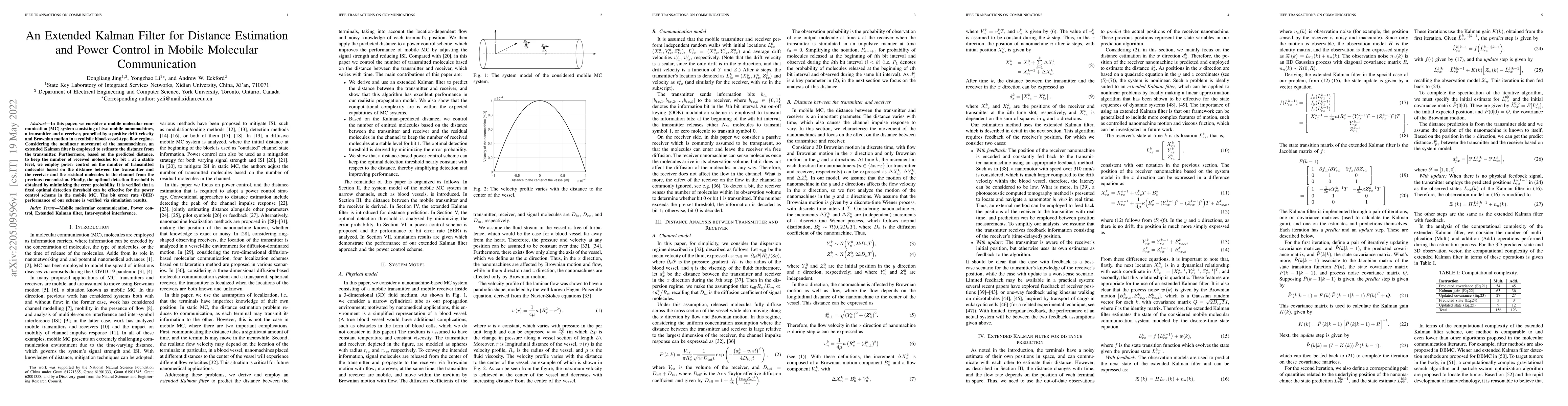 Thumbnail for An Extended Kalman Filter for Distance Estimation and Power Control in
  Mobile Molecular Communication