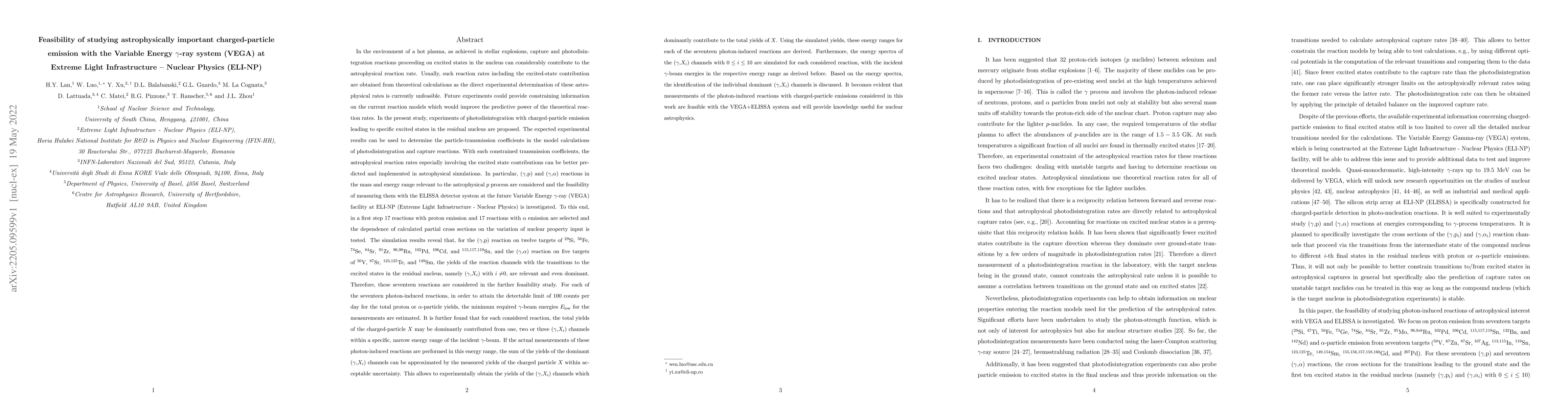 Thumbnail for Feasibility of studying astrophysically important charged-particle
  emission with the variable energy $\gamma$-ray system at the Extreme Light
  Infrastructure -- Nuclear Physics facility