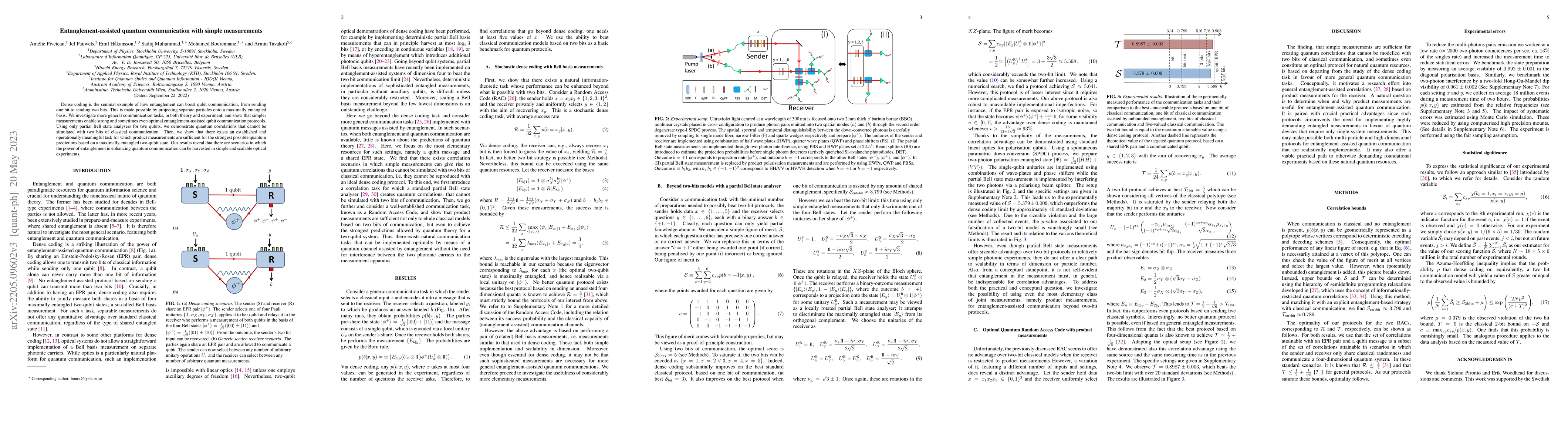 Thumbnail for Entanglement-assisted quantum communication with simple measurements