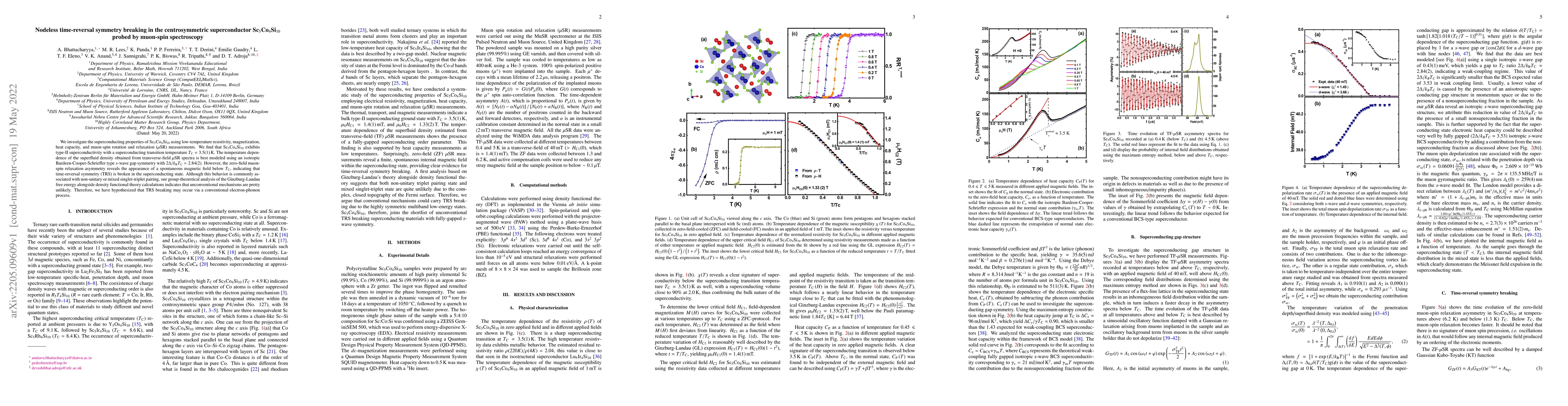 Thumbnail for Nodeless time-reversal symmetry breaking in the centrosymmetric
  superconductor Sc$_5$Co$_4$Si$_{10}$ probed by muon-spin spectroscopy