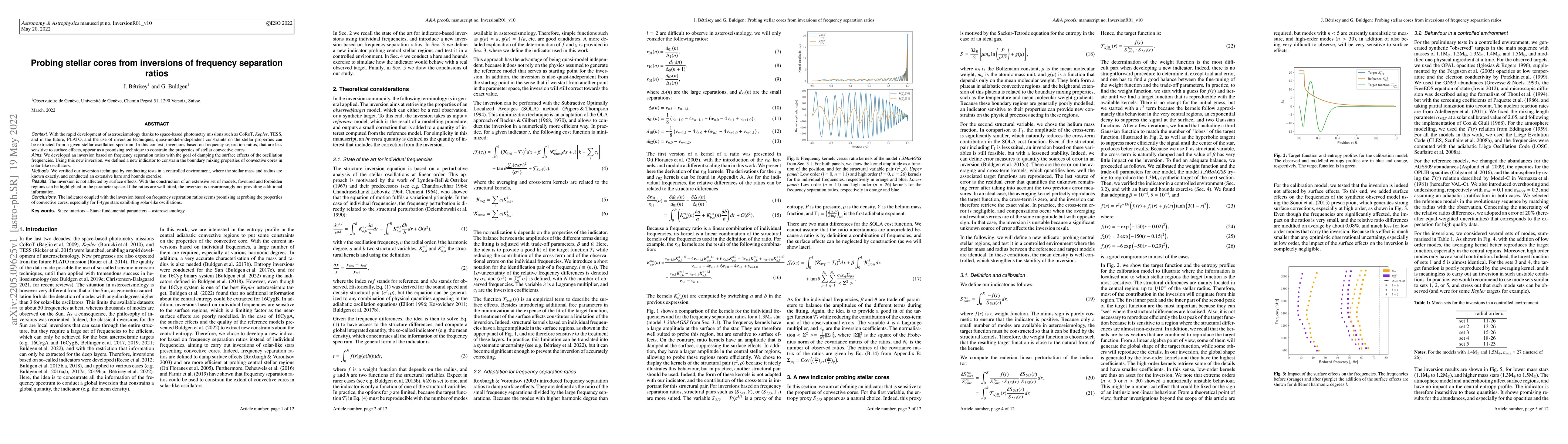 Thumbnail for Probing stellar cores from inversions of frequency separation ratios