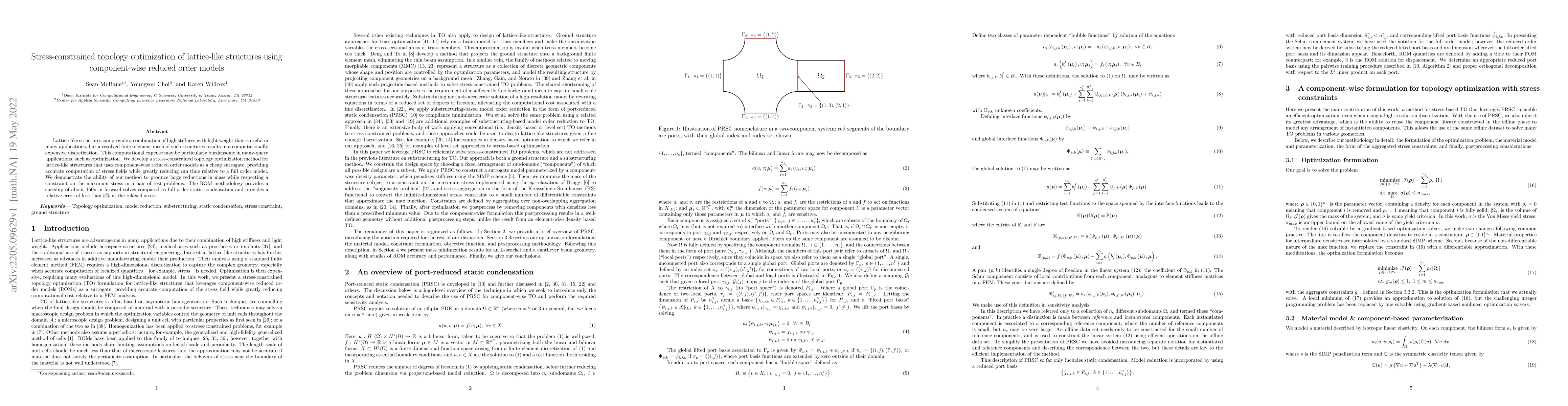 Thumbnail for Stress-constrained topology optimization of lattice-like structures
  using component-wise reduced order models