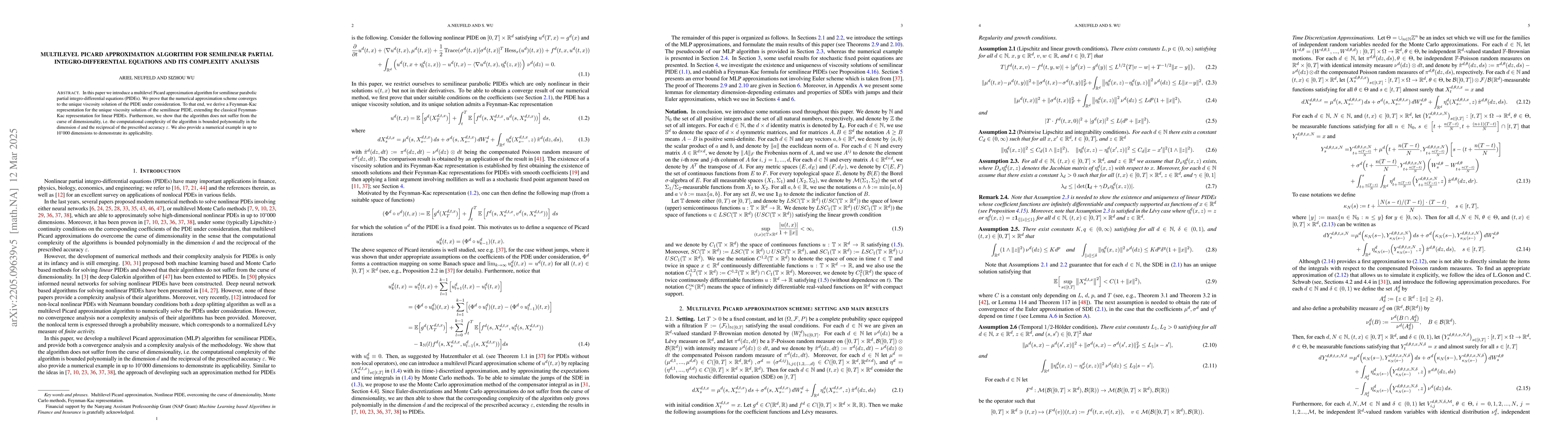 Thumbnail for Multilevel Picard approximation algorithm for semilinear partial
  integro-differential equations and its complexity analysis