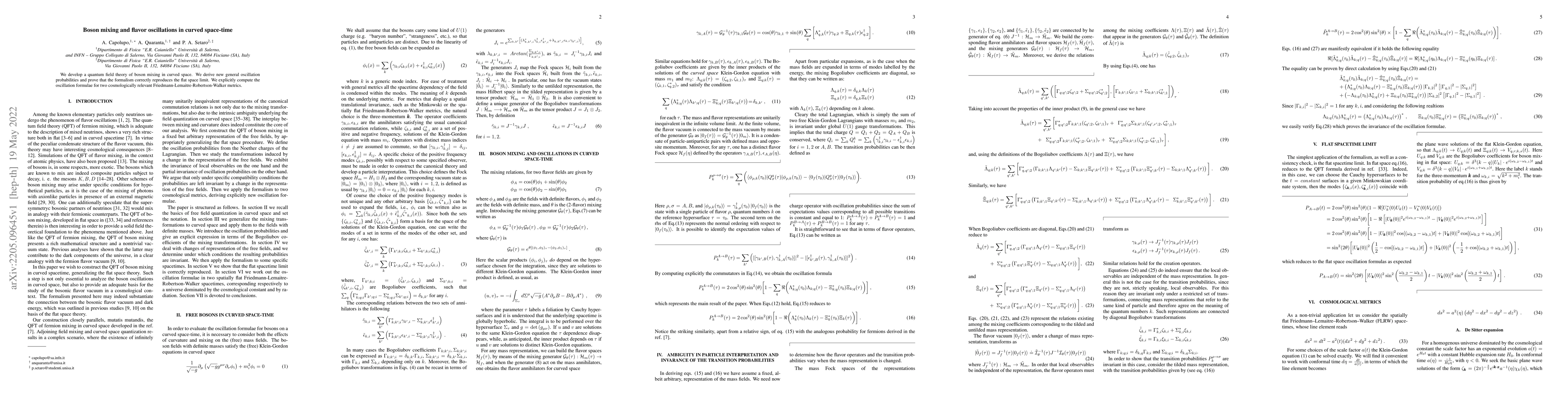 Thumbnail for Boson mixing and flavor oscillations in curved space-time