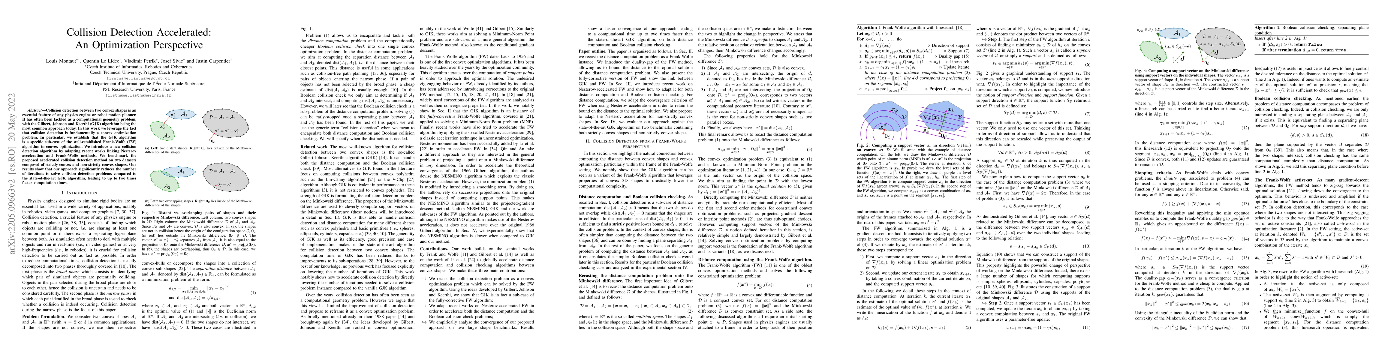 Thumbnail for Collision Detection Accelerated: An Optimization Perspective