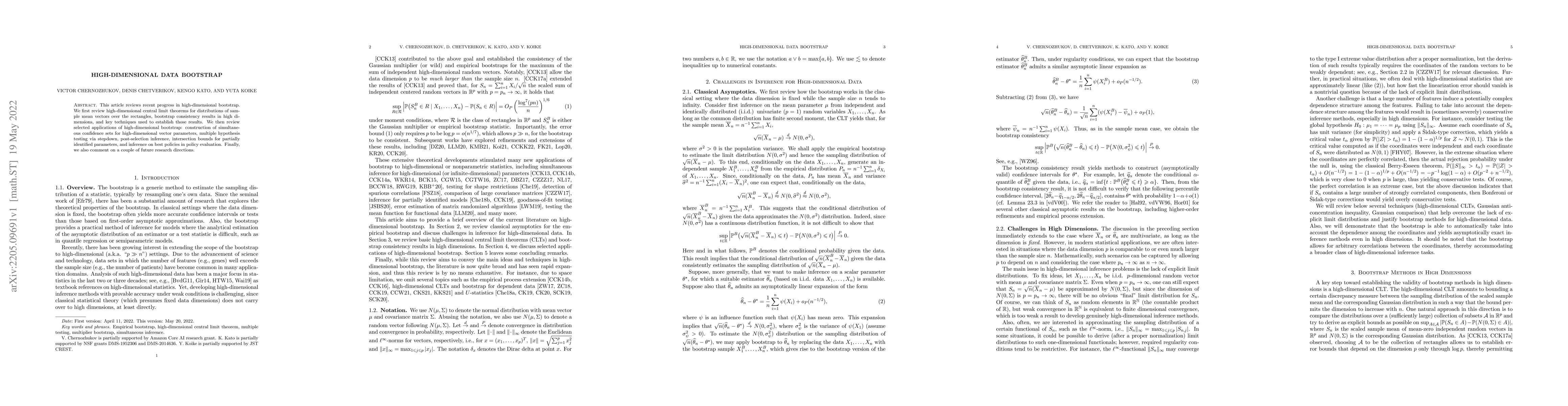 Thumbnail for High-dimensional Data Bootstrap