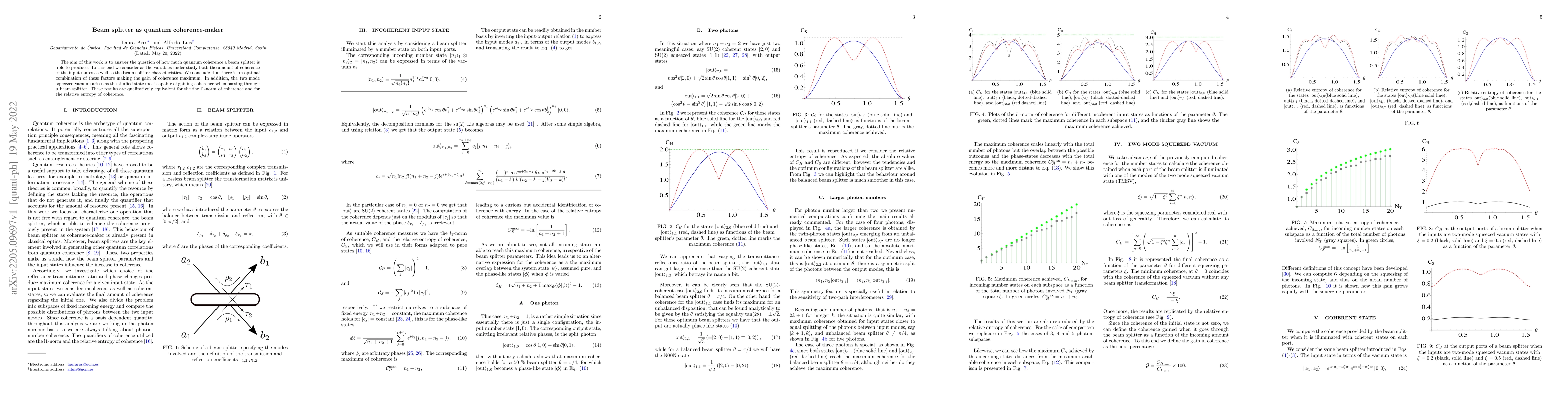 Thumbnail for Beam splitter as quantum coherence-maker