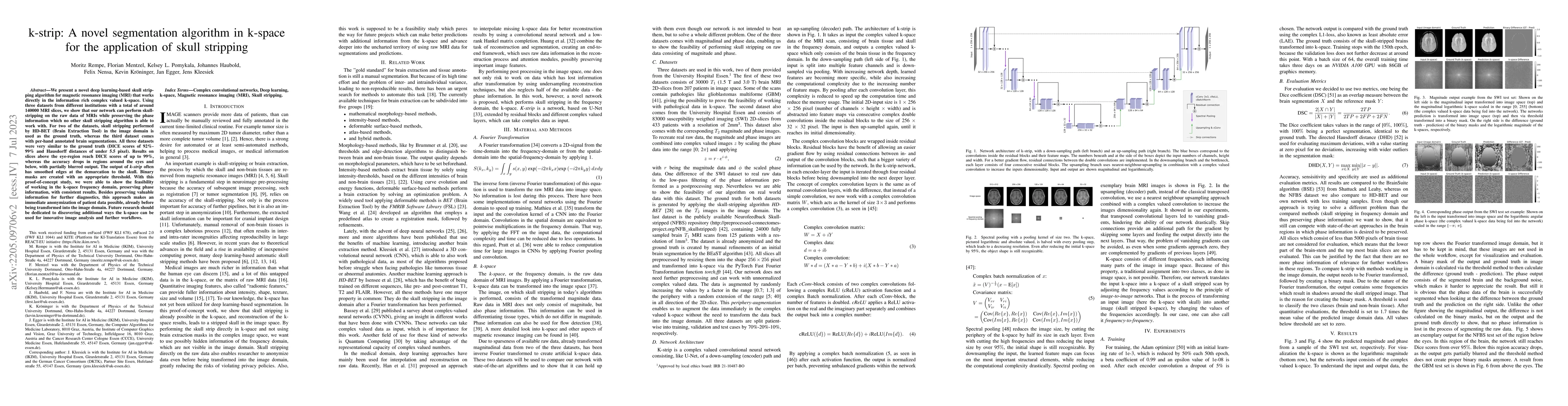 Thumbnail for k-strip: A novel segmentation algorithm in k-space for the application
  of skull stripping