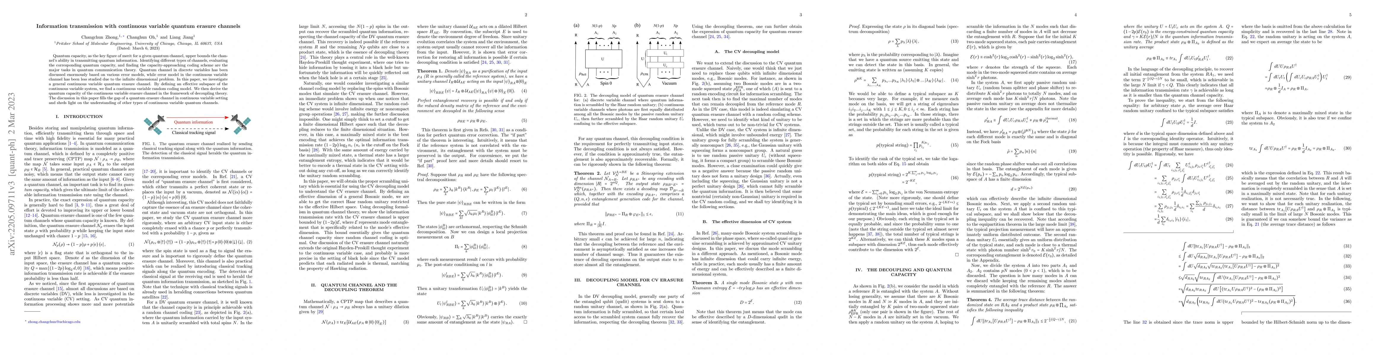 Thumbnail for Information transmission with continuous variable quantum erasure
  channels
