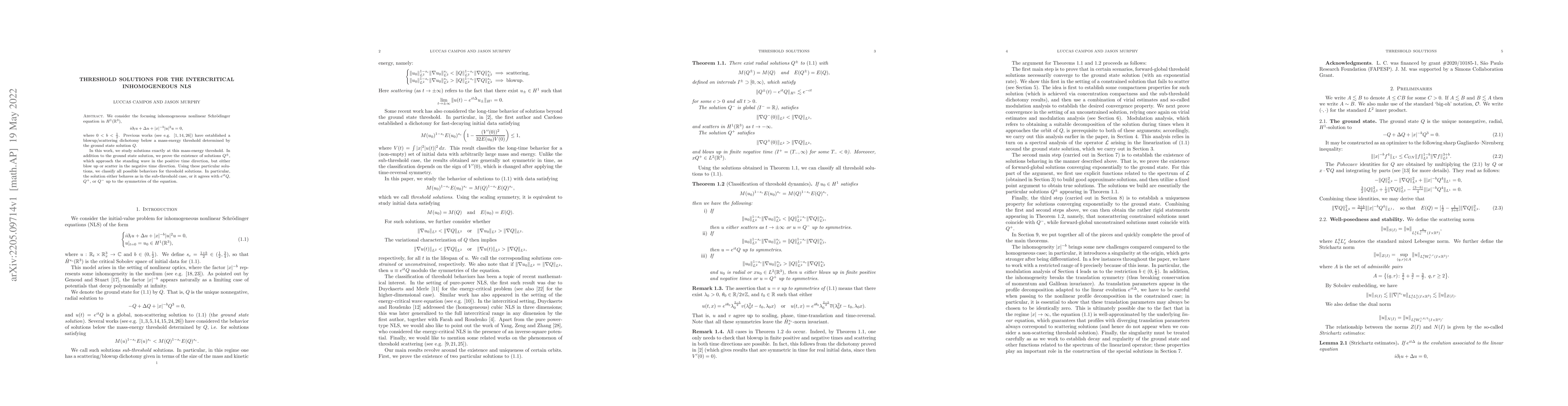 Thumbnail for Threshold solutions for the intercritical inhomogeneous NLS