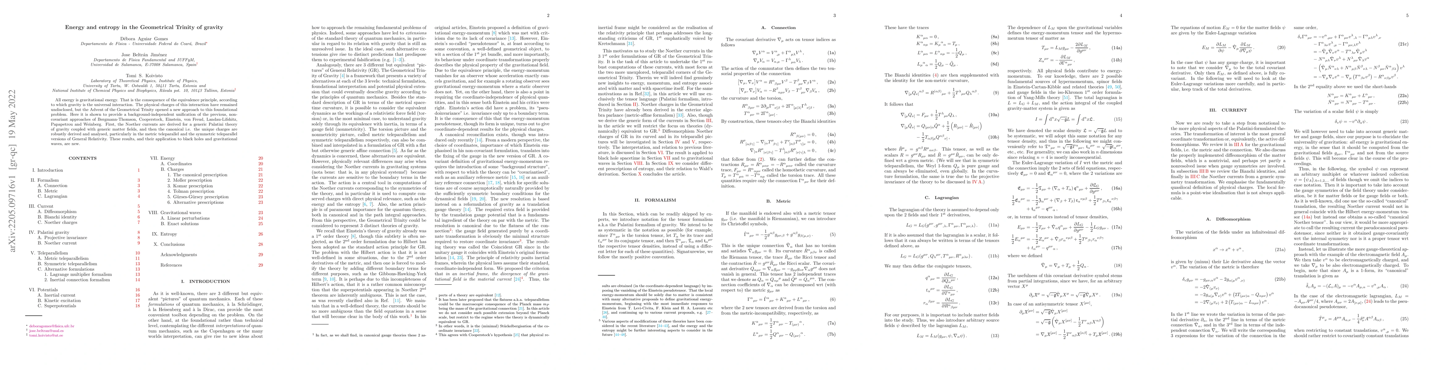Thumbnail for Energy and entropy in the Geometrical Trinity of gravity
