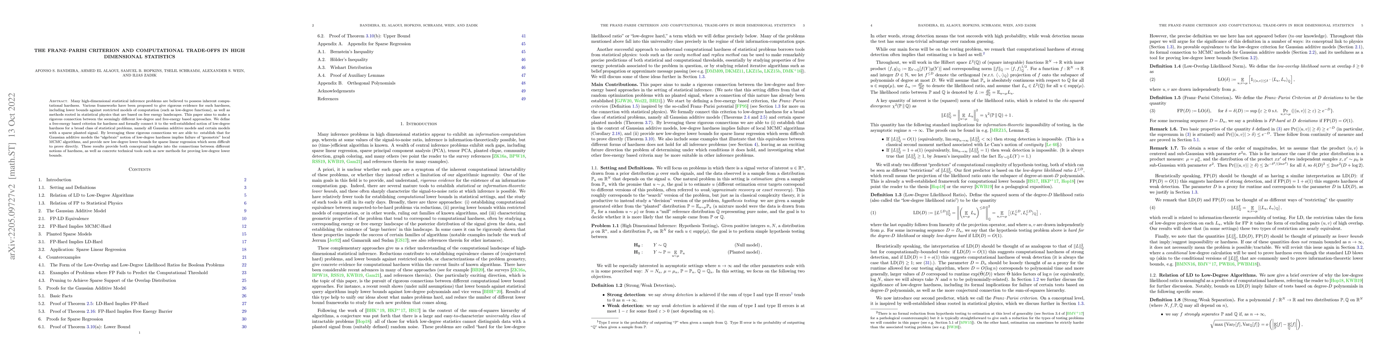 Thumbnail for The Franz-Parisi Criterion and Computational Trade-offs in High
  Dimensional Statistics