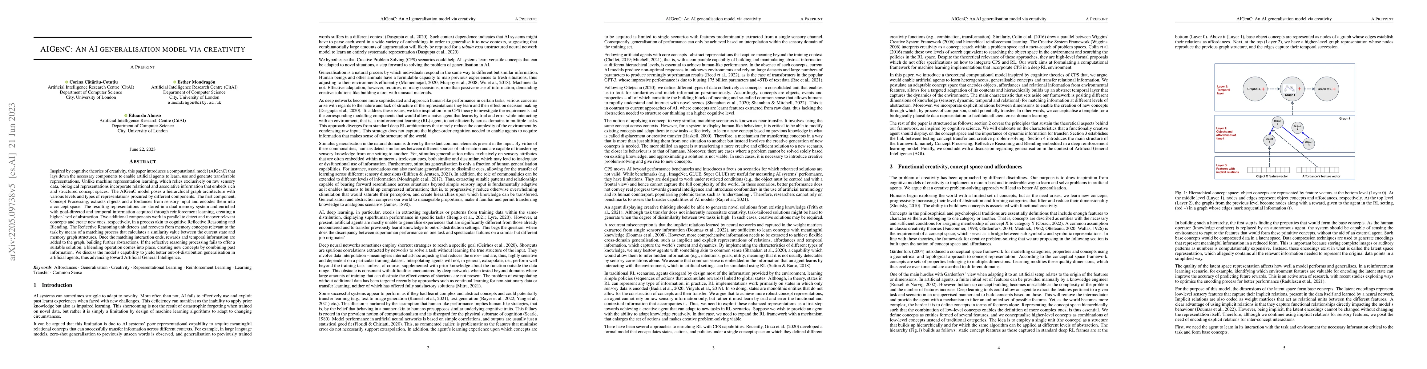 Thumbnail for AIGenC: An AI generalisation model via creativity