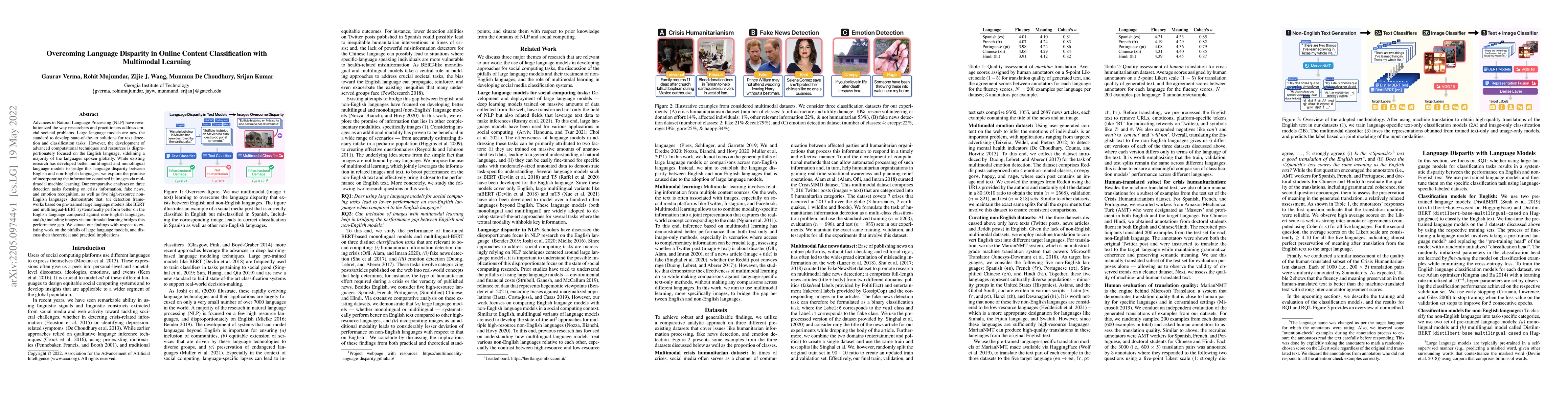 Thumbnail for Overcoming Language Disparity in Online Content Classification with
  Multimodal Learning