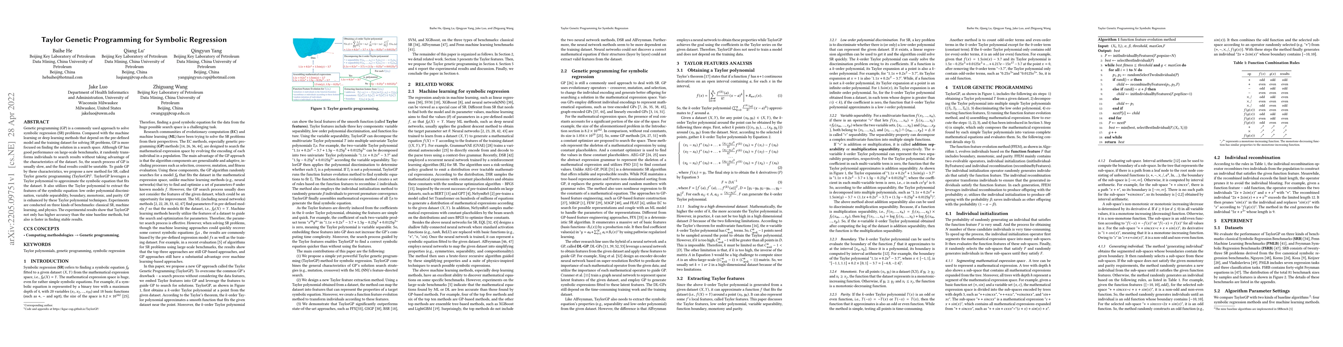 Thumbnail for Taylor Genetic Programming for Symbolic Regression