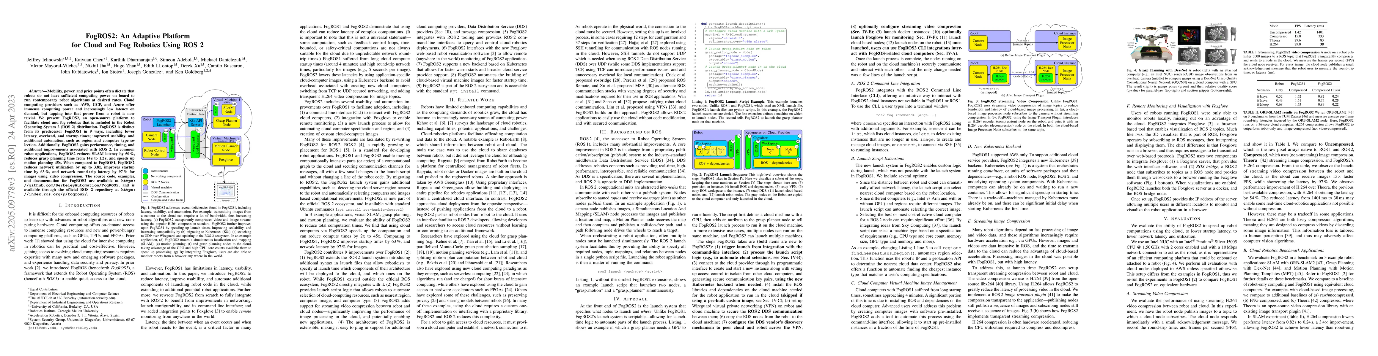 Thumbnail for FogROS2: An Adaptive Platform for Cloud and Fog Robotics Using ROS 2