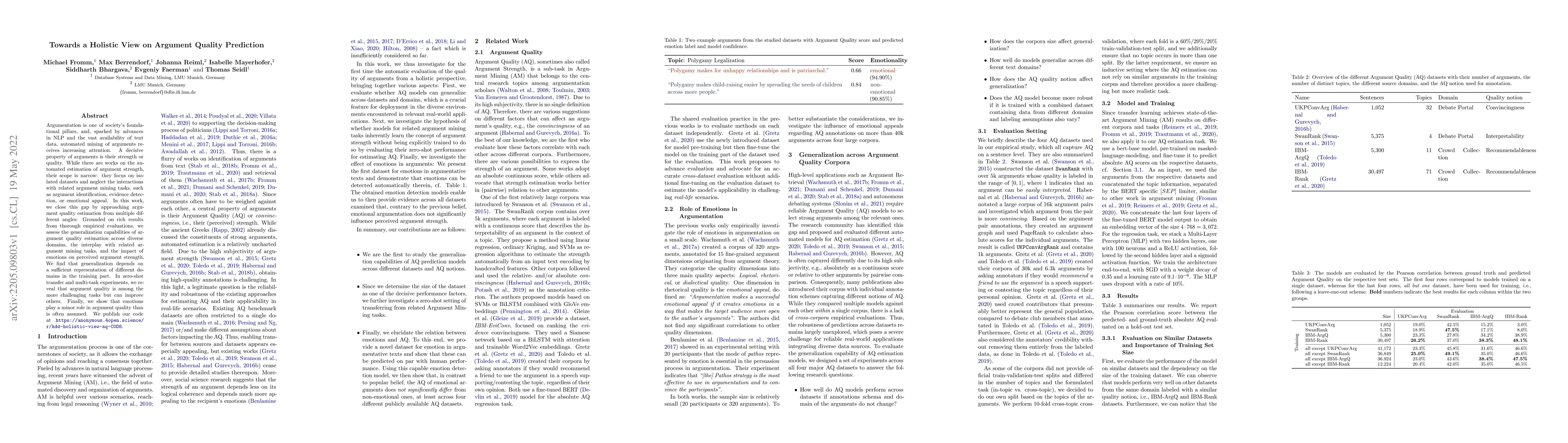 Thumbnail for Towards a Holistic View on Argument Quality Prediction
