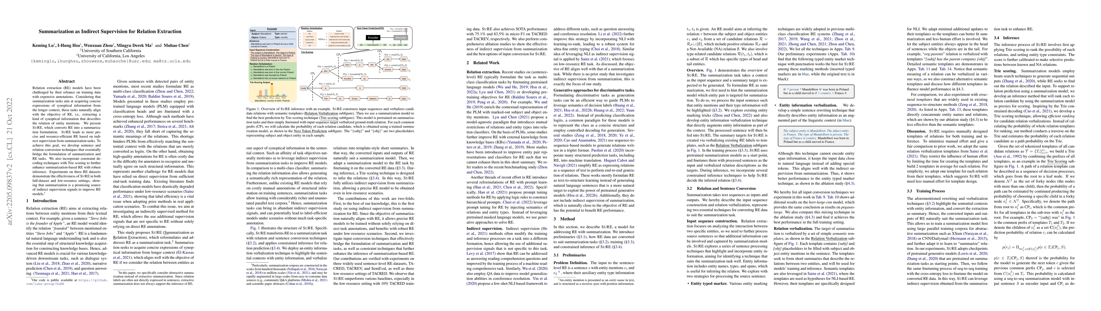 Thumbnail for Summarization as Indirect Supervision for Relation Extraction