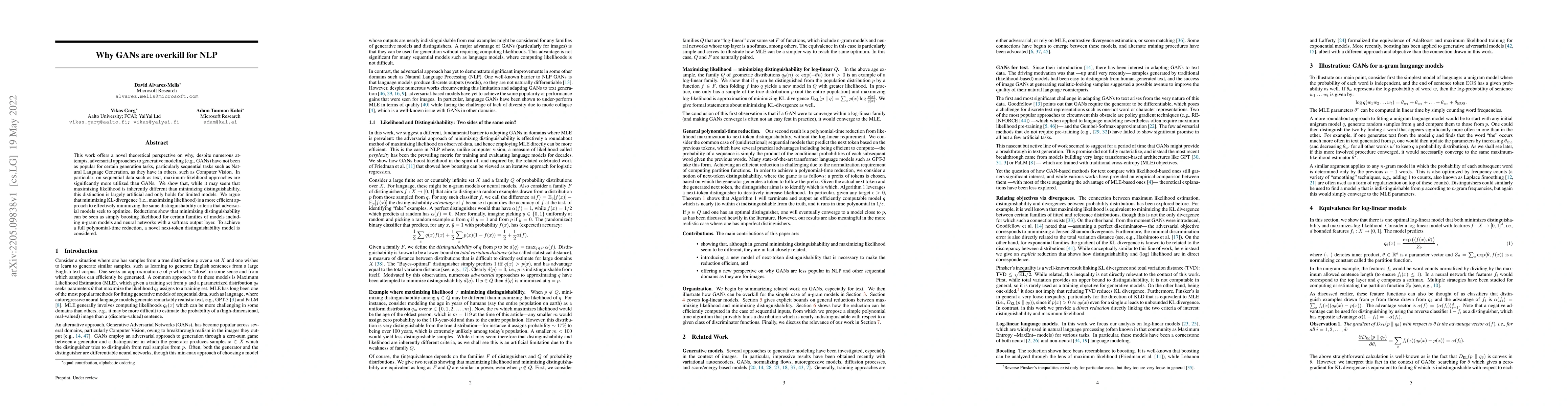 Thumbnail for Why GANs are overkill for NLP
