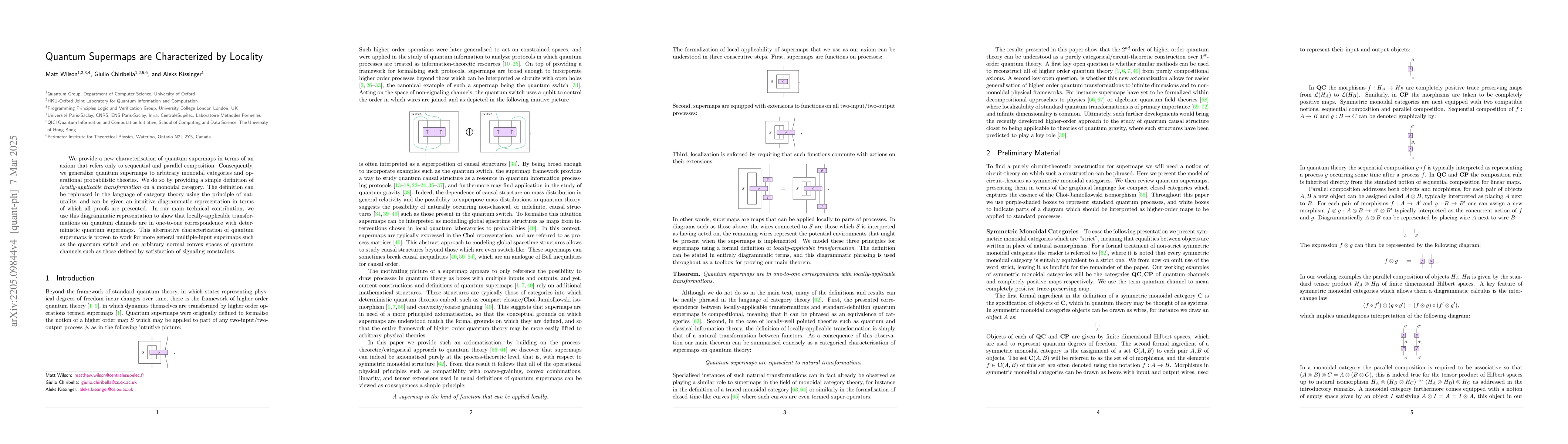 Thumbnail for Quantum Supermaps are Characterized by Locality