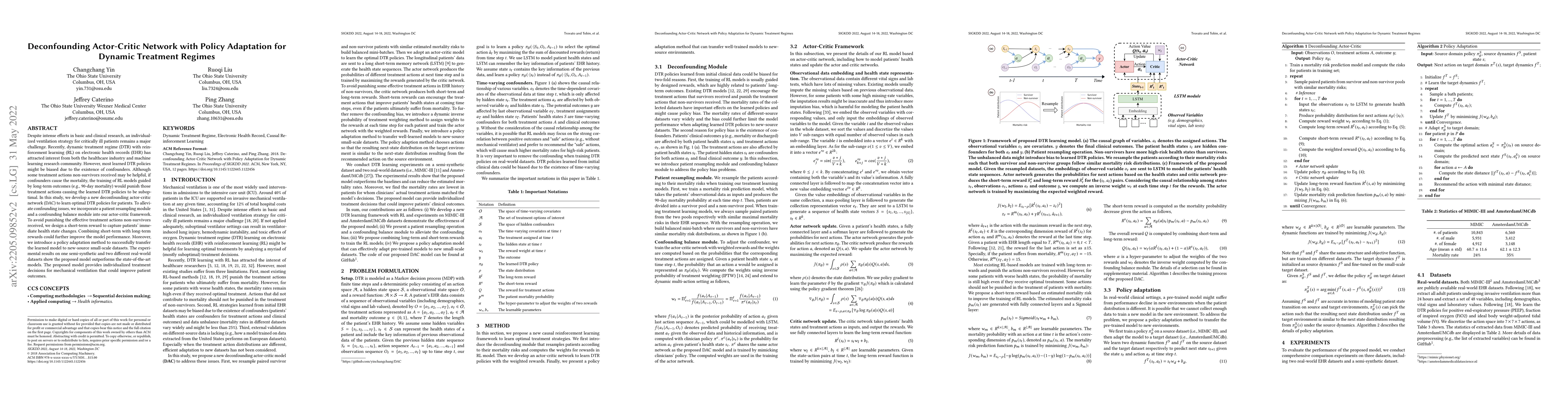 Thumbnail for Deconfounding Actor-Critic Network with Policy Adaptation for Dynamic
  Treatment Regimes