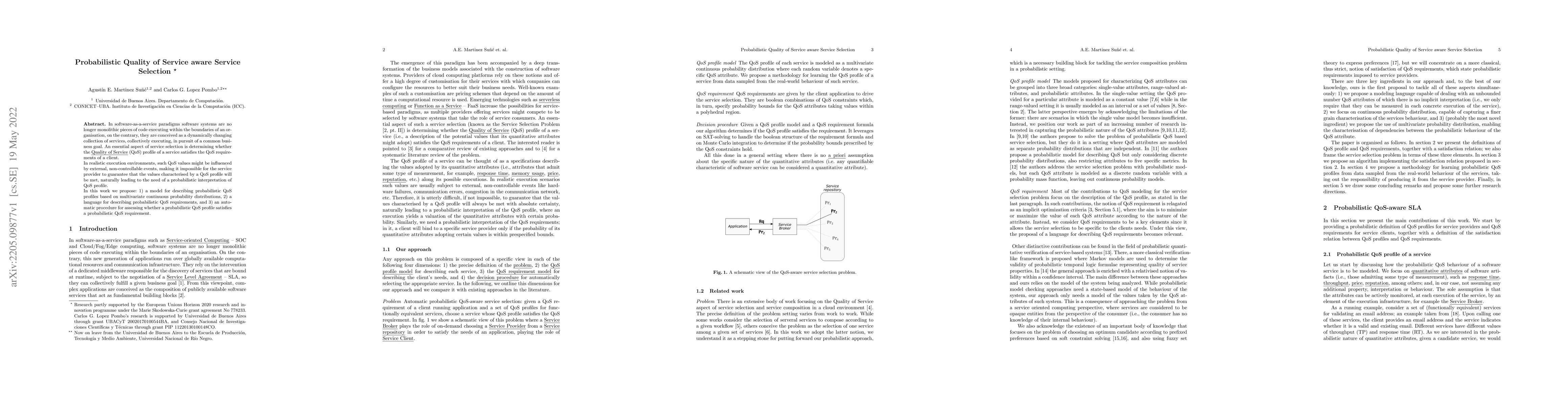 Thumbnail for Probabilistic Quality of Service aware Service Selection