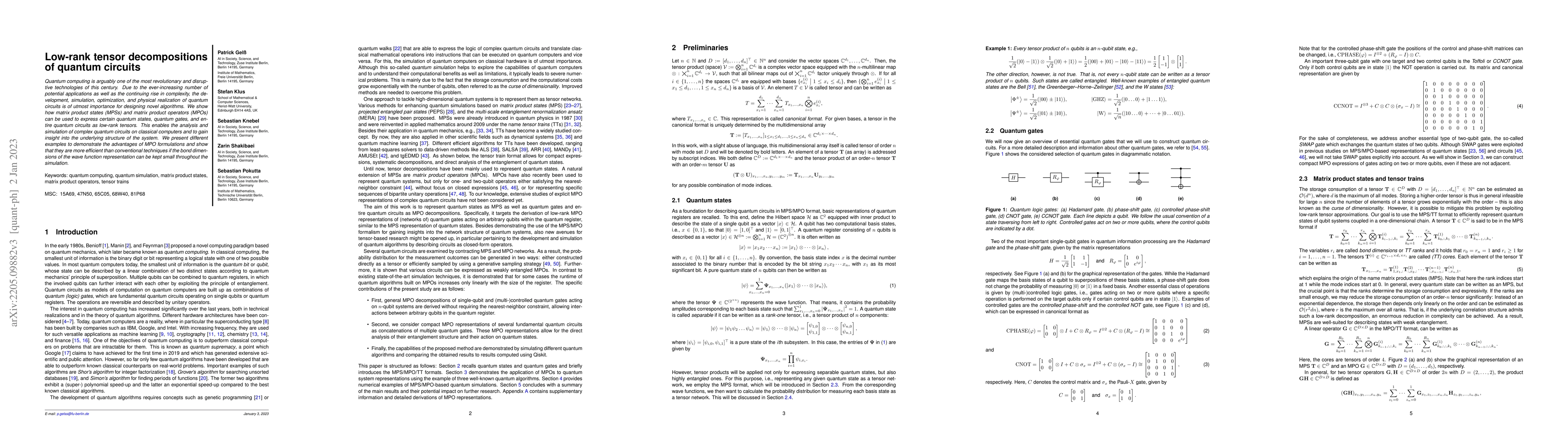 Thumbnail for Low-rank tensor decompositions of quantum circuits