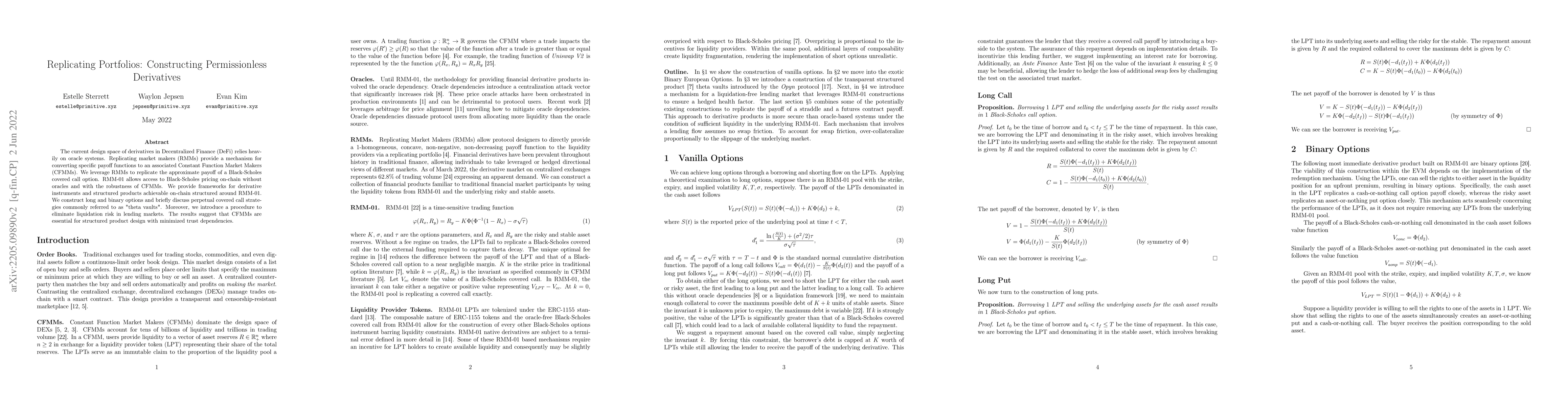 Thumbnail for Replicating Portfolios: Constructing Permissionless Derivatives