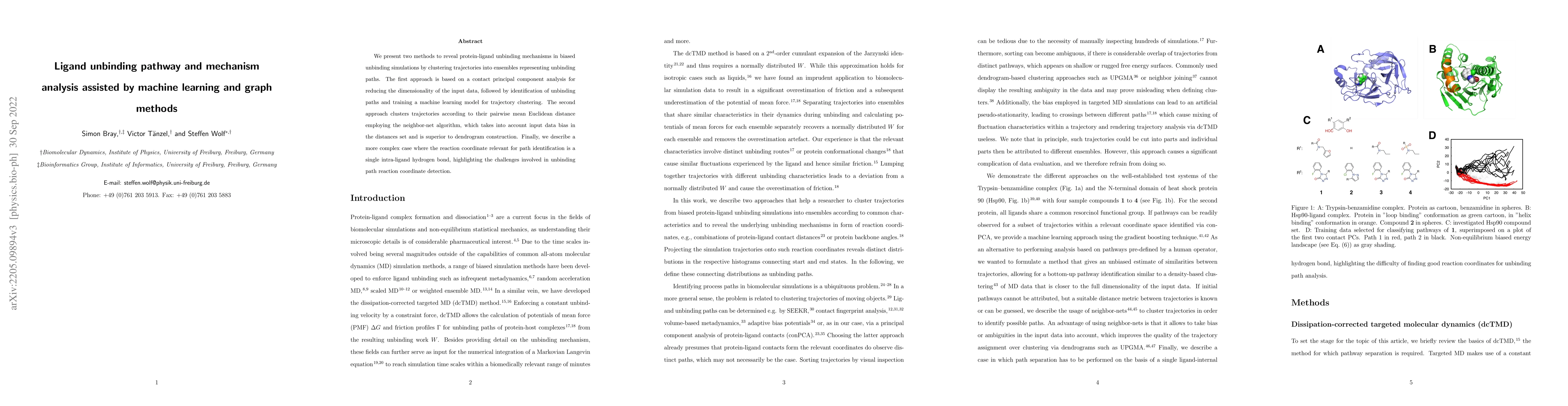 Thumbnail for Ligand unbinding pathway and mechanism analysis assisted by machine
  learning and graph methods
