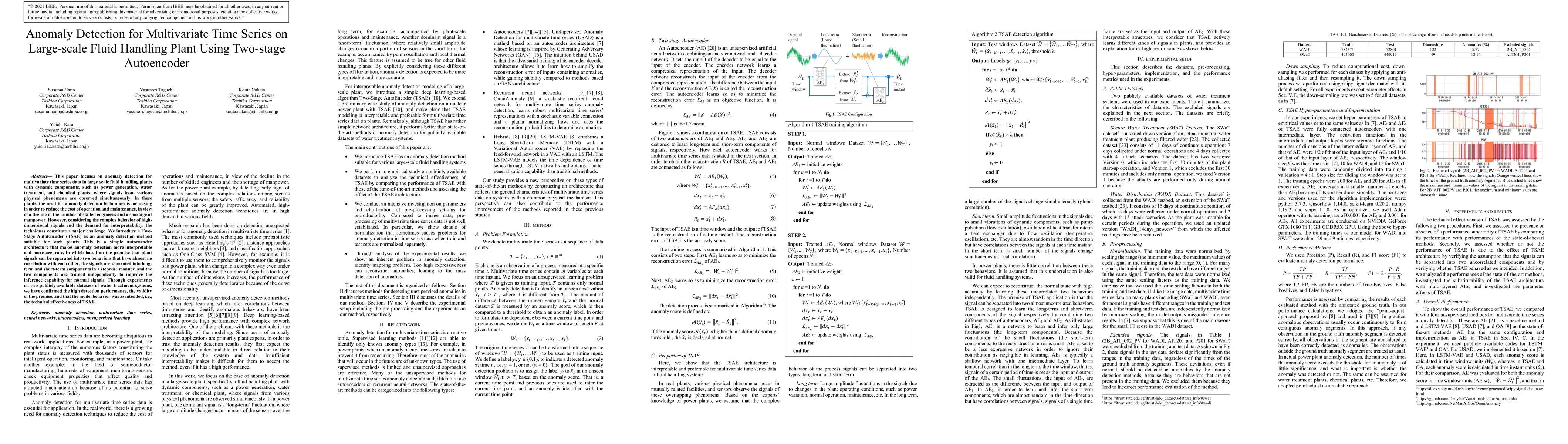 Thumbnail for Anomaly Detection for Multivariate Time Series on Large-scale Fluid
  Handling Plant Using Two-stage Autoencoder